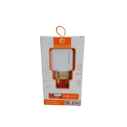 Carregador Turbo 2 Usb 4.1a Com Cabo Usb C Para Ios V8 Y18