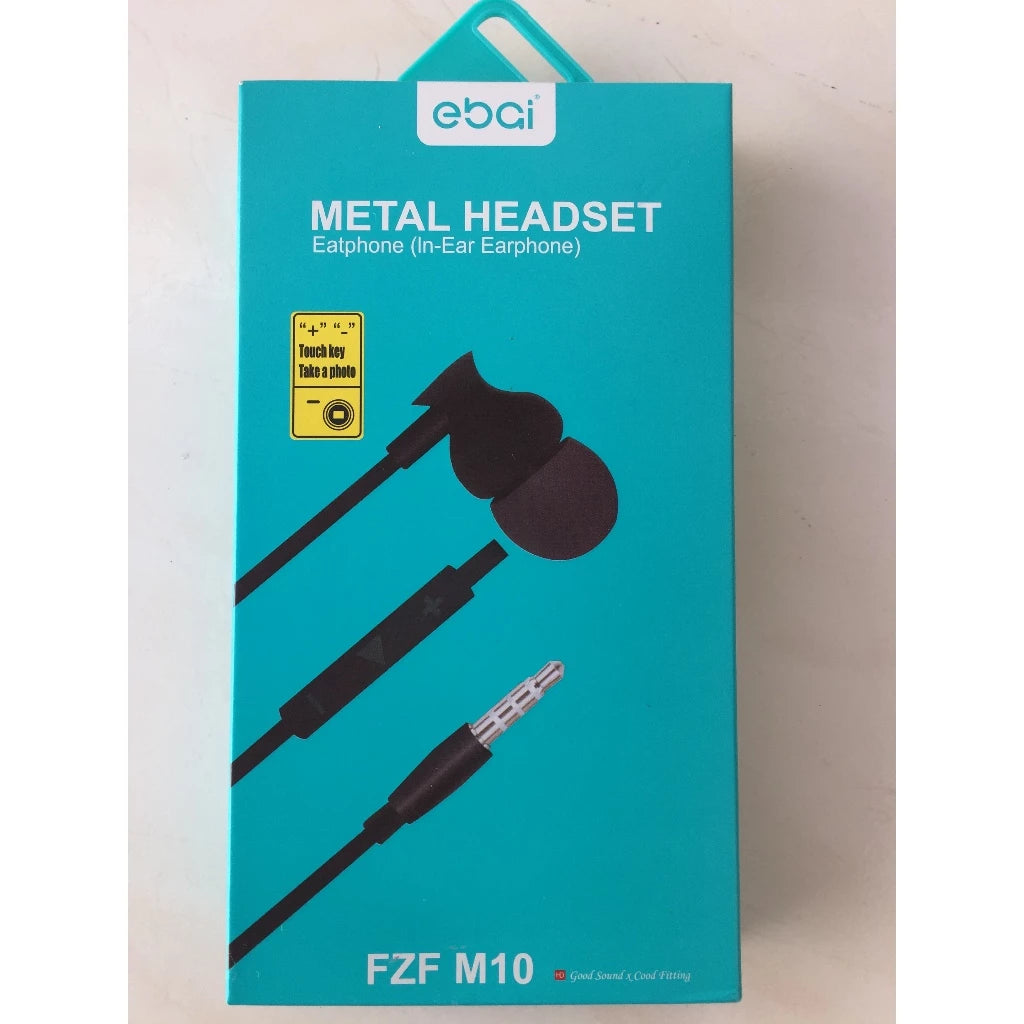 Fone De Ouvido Estéreo Com Micro-fone Alta Qualidade Intra-auicular Fzf-m9 Com Fio Preto
