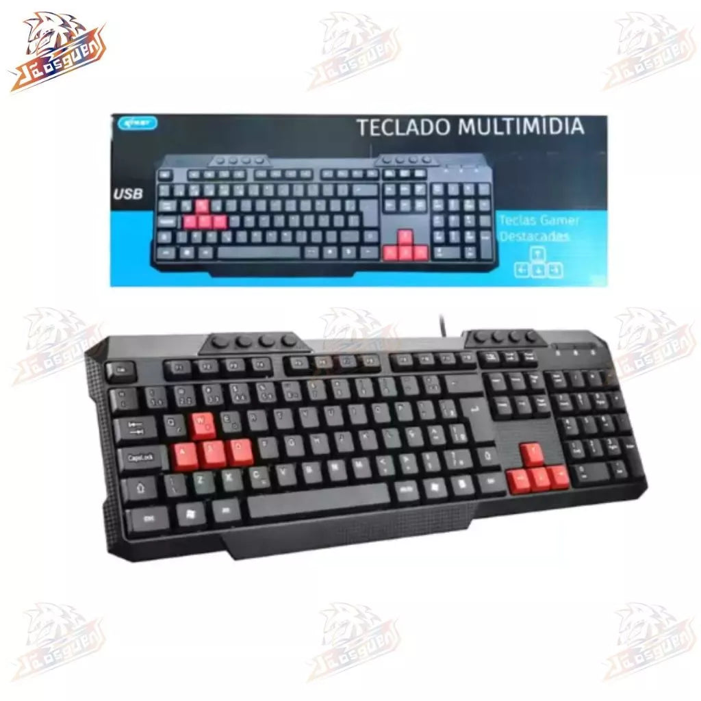 Teclado Multimidia Com Fio Usb Gamer KP-2034A+ Knup